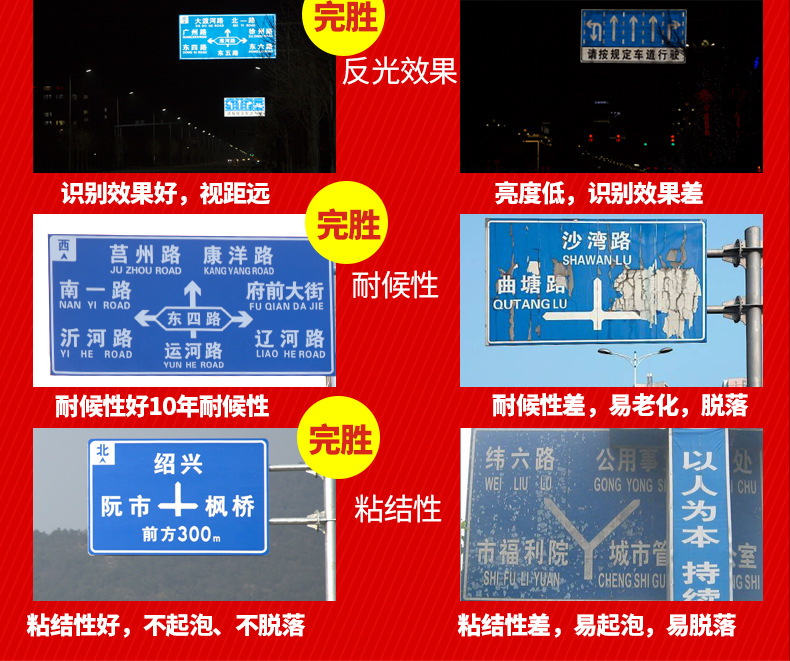 反光膜優劣對比